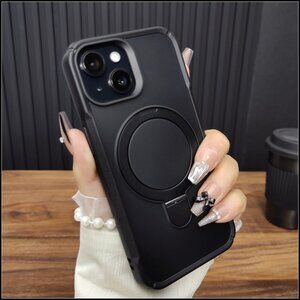 Matte Black Rugged Case with 360° Ring Kickstand